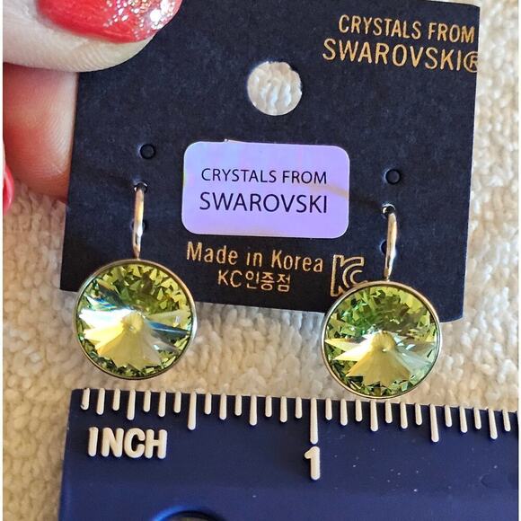 NEW! Crystal from Swarovski. Light Green. Sparkling. 13mm Classy. Party. Career - Picture 2 of 6